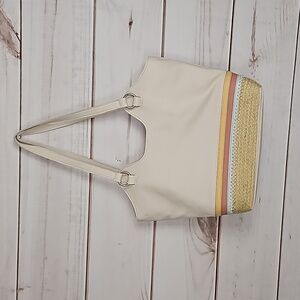 NWT The Sak Stone Stripe Espadrille Sierra Leather Shoulder Purse